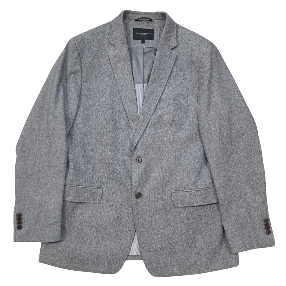 Banana Republic Tailored Fit Grey Italian Cotton Twill Blazer 44R Men's